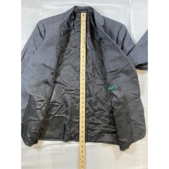 Lauren‎ Ralph Lauren Mens Grey Wool Blend Blazer Jacket Size 40R - Picture 8 of 13